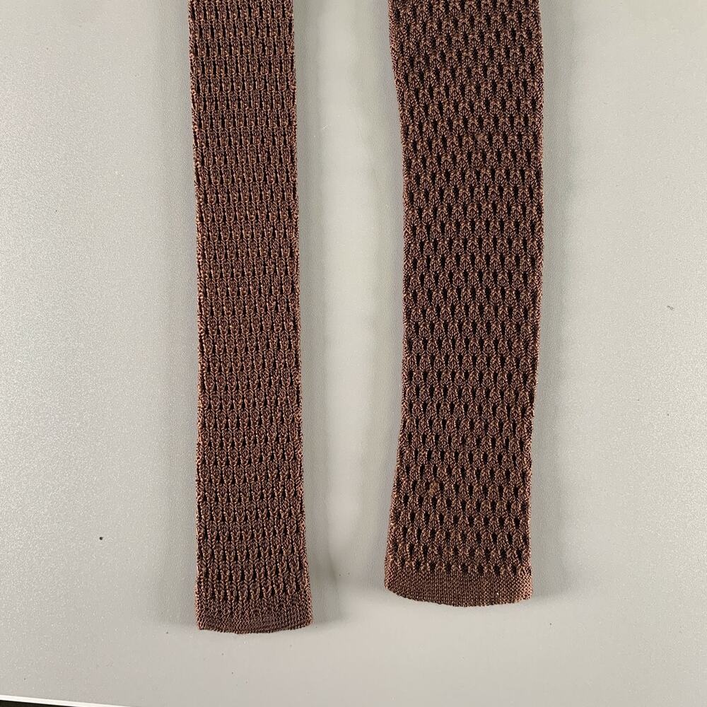 BRIONI Brown Knitted Silk Tie